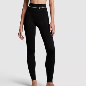 PINK VICTORIA SECRET 
SEAMLESS CLASSIC LEGGINGS BLACK SIZE MEDIUM